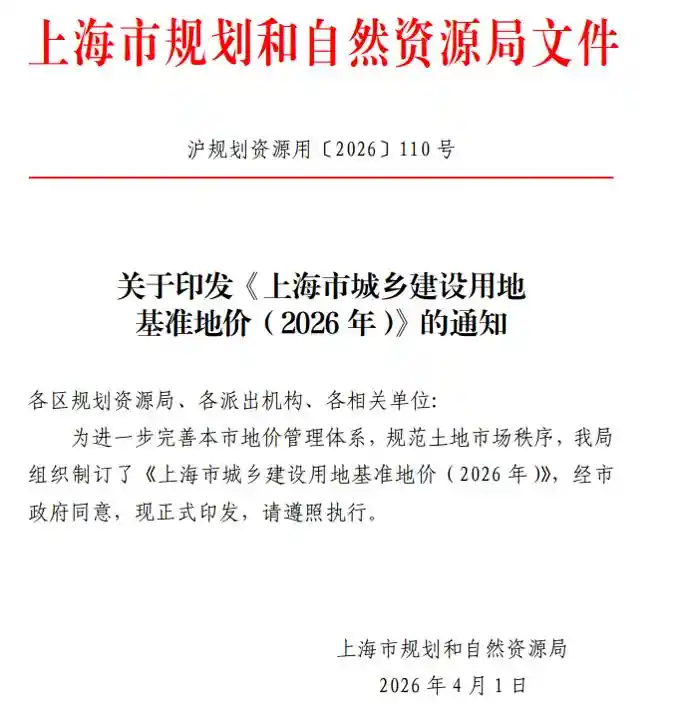 六年一跃！上海地价指挥棒重调，三大城市进化密码首次浮出水面